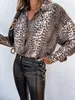 Blouses voor dames Amazon Street Fashion Loose Leopard Print Long Sleeve Shirt