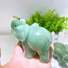 Figurines décoratives 11 cm Green Natural Vert Elephant Animal Crystal Energy Stone Crafon