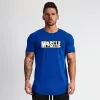 T-shirts Men Running Sport Sport Tshirt Fashion Rounded Hem Roundable Sweatabsorb Cotton Shirt Gym Gym Fitness Externe Treino de manga curta de manga curta