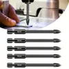 5/10Pcs 6mm Cross Hex Drill Bit Set Tile Porcelain Drill Bit For Marble Ceramic Glass Brick Drilling Triangle Spear Head Black