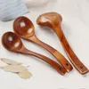 Spoons Natural Wooden Spoon Rice Soup Long Handle Teaspoon Mixing Stir Tableware Home Dinnerware Kitchen Cooking Scoop Accessories