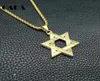 Collier Hip Hop Men039S Star juive à six points de haute qualité Collier de pendentif David Gold en acier inoxydable 3 mm 270390395489829