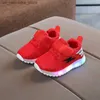 Sneakers Zapatillas Childrens Sports Shoes LED Lights Luminous Autumn New Lightweight Girls Casual Grid Boys Q240412