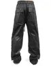 Pantalon pour hommes de haute qualité du concepteur de niche de style noir de brosse à poitrine foncée revêtement de vadrouille lâche lavette outils droits