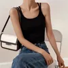 Женские танки Женщины сексуальные топы Y2K Solid Top Top Top Slim Camis с бюстгальтером базового нижнего белья летни