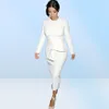 Autumn Winter Long Sleeve White O Neck Belted Plain Dress Office Formal Women Sexy Bodycon Bandage Elegant Party Slim Casual Dress4265373