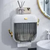 Porte-tissu blanc créatif Boîte de rangement des tissus de salle de bain Murle de toilette monté en papier roule