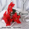 Decorative Flowers 50cm Artificial Plants Christmas Decoration Fake Red Flower Xmas Tree Decor Faux Branch Slik Plant For Home Garden