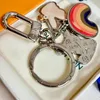 Designer Keychain Women V Letters Designers Wallet Top Llaavero Car Key Chain Men Buckle sieraden Regenboog Keyring Keychains Lanyards met doos