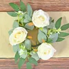 Decorative Flowers Artificial Rose Candlestick Wreath Wedding Party Valentine's Day Modern Home Decoration Atmosphere Candle Handmade Flower