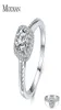 Modian oryginalny 925 srebrny okrągły okrągły przezroczysty Cuubic Cyrronia Pierścionki zaręczynowe dla kobiet Obietnica ślubna Oświadczenie biżuterii 4734075