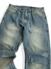 Herenbroek Amekaji-stijl retro driedimensionale snit rechte been denim mid-taist casual wasbeurt om oude lente en herfst te doen