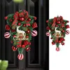 Flores decorativas Christmas Deer Wreath Outdoor para decorações de festas de férias da porta da frente