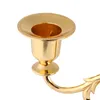 Candle Holders 3 Ramion Metal Holder European Style Candelabra Wedding Candlestick Decor Home (Gold)