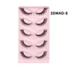 Cat Eye Wimpern Fluffy Faux Mink Wimpern Russische Streifen Locken Falsches Wimpern 8d 3d Wispy Curling Wimpern Dramatische natürliche lange dicke Volumen 5 Paare