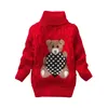 2023Autumn Winter spädbarn Baby Boys Girl Christmas Sticked Cartoons Bear Round Neck Pullovers varma tjocka tröjor 1-4 år