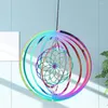 Estatuetas decorativas 1pc 3d metal diy wind sinos jardim pendurado em decoração caseira artesanato colorido reflexivo suncatcher janela repelente de pássaro