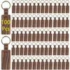 Keychains 100Pcs Christmas Employee Gifts Appreciation Leather Wooden Keychain For Coworker