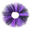 Meisjes paarse zwarte glitter tutu rokken baby ballet tule pettiskirts met heksen hoed kinderen Halloween cosplay feestkostuums doek