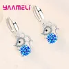 Dangle Earrings High Quality 925 Sterling Silver Jewelry Ear Decoration Brincos Shiny Austria Crystal Animal Mouse Dangler Huggie Hoop