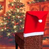 Couvre-chaise Couvre le Père Noël Back 6pcs Tabrics non tissés Cover Couverture de Noël Hlebovers pour restaurant