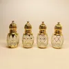 1pc 8ml Electroplated Sculpted Rollerball Essential Oil Bottle Miniature Perfume Bottle Golden Crown Cap Glass Dispenser Bottle