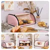 Plates Baking Storage Box Kitchen Bread Container Girl Metal Bin Stainless Steel Organizer Wooden Door Canopy