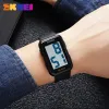 SKMEI Simple Square Watch Calendar Luminous Display Curved Large Screen Big Character Student Sports Watch relogios masculino