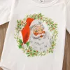 Byxor mababy 024m julflickor kläder set spädbarn småfödda jultomten tryck romper baby byxor kläder xmas kostymer d01