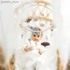 Mobiles# Baby Rattles Crib Mobile Toys 0-12 miesiące Bell Musical Box Nowonarodzony łóżeczko Bell Toddler Grzechotki karuzeli do muzycznych prezentów zabawek Y240412