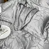 Ensembles de literie Luxury Grey Simplicity Fashion Jacquard Coton Panding Ensemble de couette Cover Fitted Lit Sheet Pills d'oreiller Textiles Home