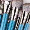 Kits 13 PCS Makeup Brushes For Foundation Blending Blush Concealer Eye Shadow Lip Synthetic Fiber Bristles Wooden Handle Blue Makeup