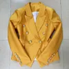 Kvinnorjackor Celebrity Jacket Coat Double Breasted Metal Lion Button Slim Fit Pearl Floor Suit Bright Orange