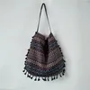 Bolsa vintage bohemian marge finge mulheres borla boho hippie cigano bolsas de bolsas abertas para mulheres com franjas