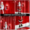 シャワーカーテンクリスマスカーテンポリエステルバスルームホームクリスマス防水装飾サンタクロース