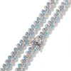 Цепи TBTK Baby Blue Kine Chain 9 мм для Wowen и мужчин Prong Miami Link Bling Collece Fashion Rock Punk Hip Hop Jewelry подарок