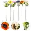 Dekorative Blumen 6 PCs Home Decor Simulierte Blumensträuße gefälschte künstliche Sonnenblumendekorationen schmücken Seidenpartyakzente