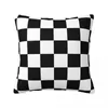 Pillow Black And White Checkerboar Plaid Pillowcase Soft Fabric Cover Decorations Case Home Zipper 40 40cm