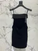Casual Dresses Sexig stropplös svart festklänning ärmlös lapptäcke acetat sammet kvinnor mode bodycon kvinna kläder 2024