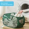 Tvättpåsar 2-pack nät hindrar stor vikbar lätt förvaringskorg med handtag för sovsalar familjer reser camping