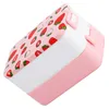 Obiadowe strawberry pudełko na lunch plastikowe pojemniki do przechowywania obudowy podwójna warstwa bento bento lunchbox pp dziecko