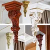 Estatuetas decorativas de estilo europeu Roman Column Bracket Bracket Decoração de parede de parede Passe da porta imitação imitação dongyang Wood Carvin