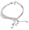 Hurtowa moda w urok 925 Sterling Silver Muti Line Bracelets łańcuch serc Braclety dla kobiet biżuteria pulseras de plata 925 H0677089508