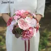 Свадебные цветы janevini розовый цветок букет западные свадебные искусственные розы с аксессуарами для невесты де Флер