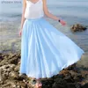 Skirts Summer New Casual Solid Ankle-length Natural Women Skirts Maxi Skirt Beach Skirts Long Ladies Skirt Pink Loose