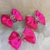 Boots Handmade Bow Hairband Rhinestones Baby Girl Spring Autumn Shoes Warm Boots First Walker Sparkle Bling Crystal Princess Shower