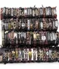 HOQIAGA 100PCS LEDEREN BRACELETS MANNEN VROUWEN Echt vintage punk rock retro paar handgemaakte manchet polsbandje hele kavels bulk 21032306973