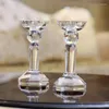 Candle Holders Crystal Transparent Glass Candlestick Home Decoration Centros De Mesa Para Boda Wedding Centerpieces For Tables