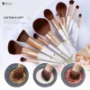 Kits Ducare 12pcs Makeup Brushes Natural Synthetic Hair Blush Eye Bleend Contour Foundation Powder Foundation Professional Making Up Tools White