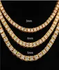 Hiphop 18k Gold Iced Out Diamond Chain Necklace CZ Tennis Necklace For Men And Women42767621987098